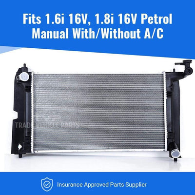 Fits Toyota Avensis 2003-2008 Radiator (1.6 I 16V, 1.8 I 16V) (Petrol) (Manual) (With/Without Ac) - tradevehicleparts.co.uk