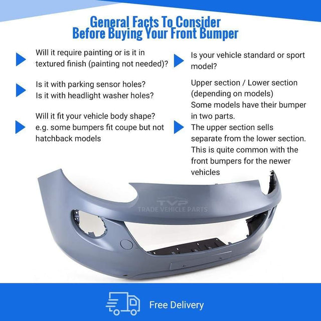 Fits Vauxhall Adam 2013- Front Bumper Primed Not For S & Rock Models - image 3