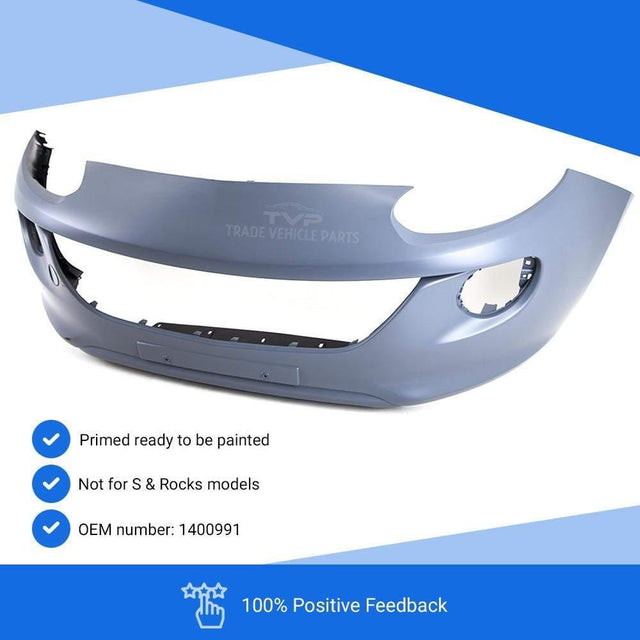 Fits Vauxhall Adam 2013- Front Bumper Primed Not For S & Rock Models - image 2
