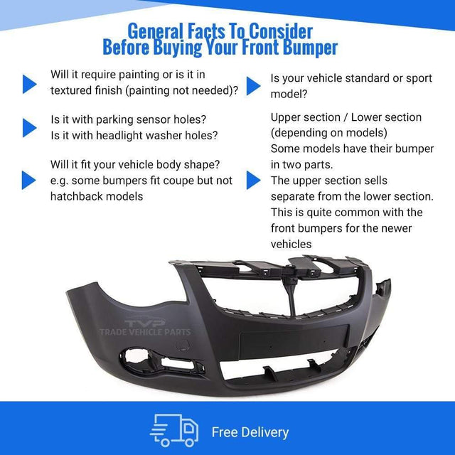 Fits Vauxhall Agila 2008-2015 Front Bumper Primed No Pdc Or Washer Holes - image 3