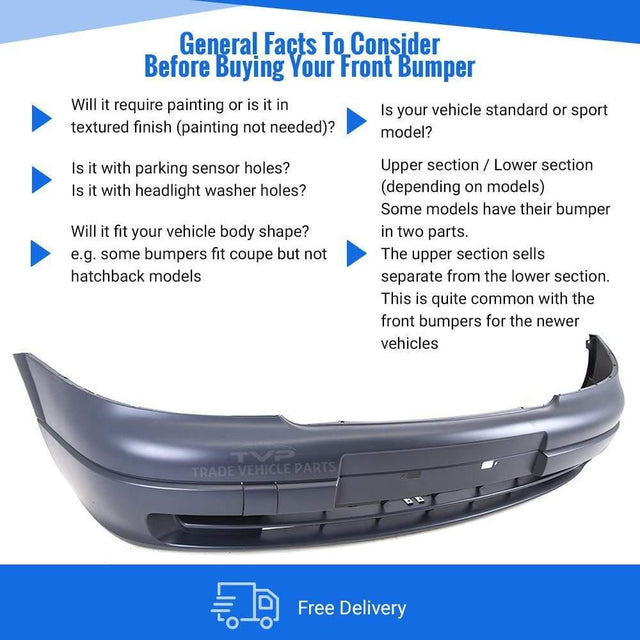 Fits Vauxhall Astra 1998-2004 Front Bumper Primed (Petrol Models) - image 4