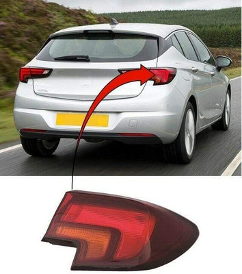 Fits Vauxhall Astra 2015- Rear Light Lamp Outer Section Driver Side - tradevehicleparts.co.uk