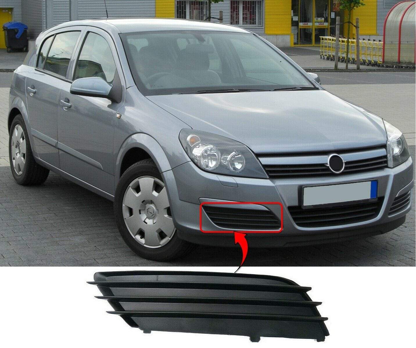 Vauxhall Astra H 2004-2007 Driver Side Front Bumper Fog Grille Without Fog Hole