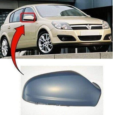Fits Vauxhall Astra H 2004-2009 Door Wing Mirror Cover Primed Driver Side - tradevehicleparts.co.uk