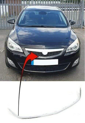 Fits Vauxhall Astra J 2009-2012 Front Main Grille Moulding Trim Chrome - tradevehicleparts.co.uk