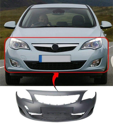 Fits Vauxhall Astra J 5 Door 2010-2012 Front Bumper Primed No PDC Or Washer Holes - tradevehicleparts.co.uk