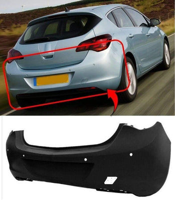 Fits Vauxhall Astra J 2010-2012 Rear Bumper Primed With Pdc Holes 5 Door Hatchback - tradevehicleparts.co.uk