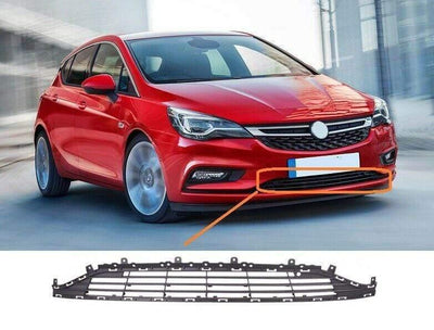 Fits Vauxhall Astra K 2015- Front Bumper Lower Centre Grille Mat Dark Gray - tradevehicleparts.co.uk