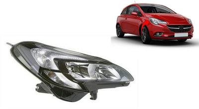 Fits Vauxhall Corsa 2015-2020 Headlight Headlamp With Motor Black Type Driver Side - tradevehicleparts.co.uk
