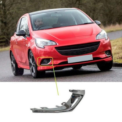Fits Vauxhall Corsa 2015- Front Bumper Moulding Outer Bumper Grille Finisher Chrome Driver Side - tradevehicleparts.co.uk