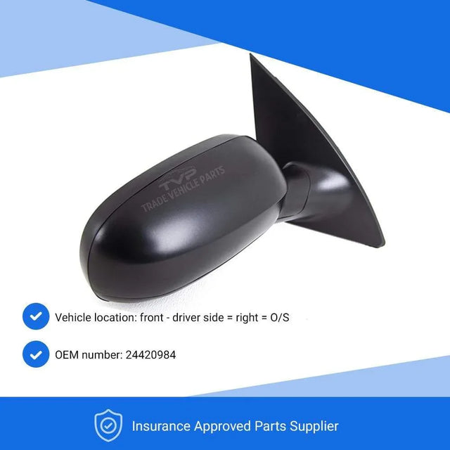 Fits Vauxhall Corsa C 2000-2006 Door Wing Mirror Manual Black Driver Side - image 3