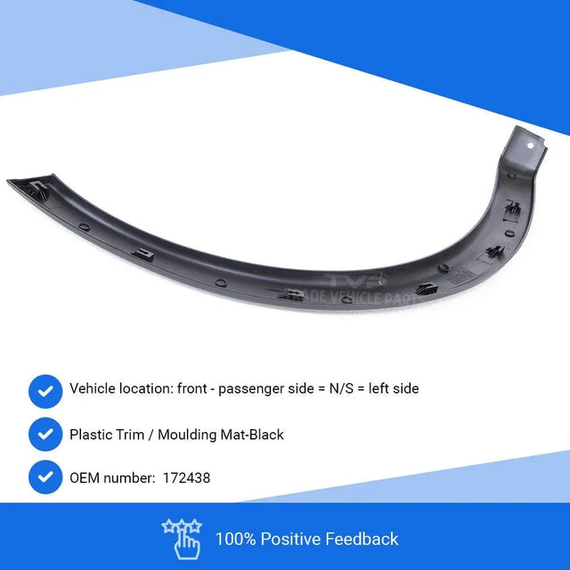 Fits Vauxhall Corsa C 2000-2006 Front Wing Arch Trim N/S Fits Models W/O Door Bottom Moulding - image 3