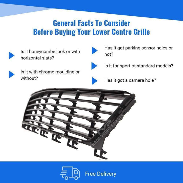 Fits Vauxhall Corsa C 2001-2006 Front Bumper Lower Centre Grille Black  - image 4