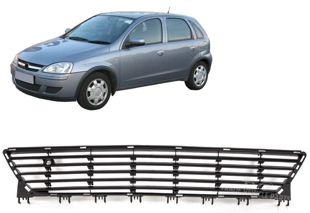 Vauxhall Corsa C 2001-2006 Front Bumper Lower Centre Grille Black 