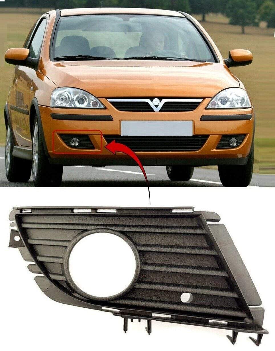 Vauxhall Corsa C 2003-2006 Front Bumper Fog Grille With Hole Driver Side