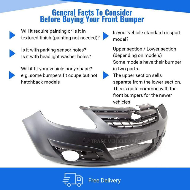 Fits Vauxhall Corsa D 3/5 Dr 2006-2011 Front Bumper Primed No PDC Or Washer Holes - image 4