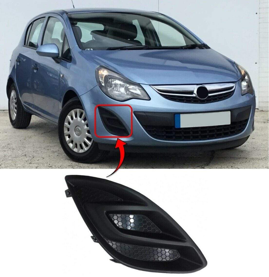 Vauxhall Corsa D 2011-2014 Front Bumper Fog Grille No Lamp Hole Driver Side
