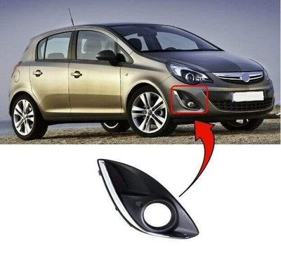 Fits Vauxhall Corsa D 2011-2014 Front Bumper Fog Grille With Chrome Moulding Driver Side - tradevehicleparts.co.uk