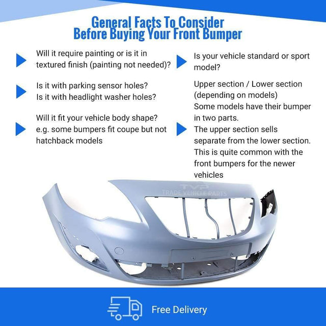 Fits Vauxhall Meriva 2010-2014 Front Bumper Primed No Pdc Or Washer Holes - image 3