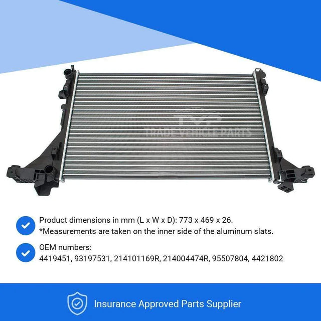Fits Vauxhall Movano B 2010- Radiator (2.3 Cdti)(Man/Auto)(Without Ac) - image 5