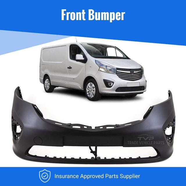 Fits Vauxhall Vivaro 2014- Front Bumper Primed - image 2