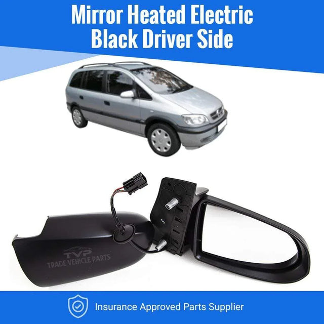 Fits Vauxhall Zafira 1999-2005 Door Wing Mirror Heated Electric Black Driver Side - image 2