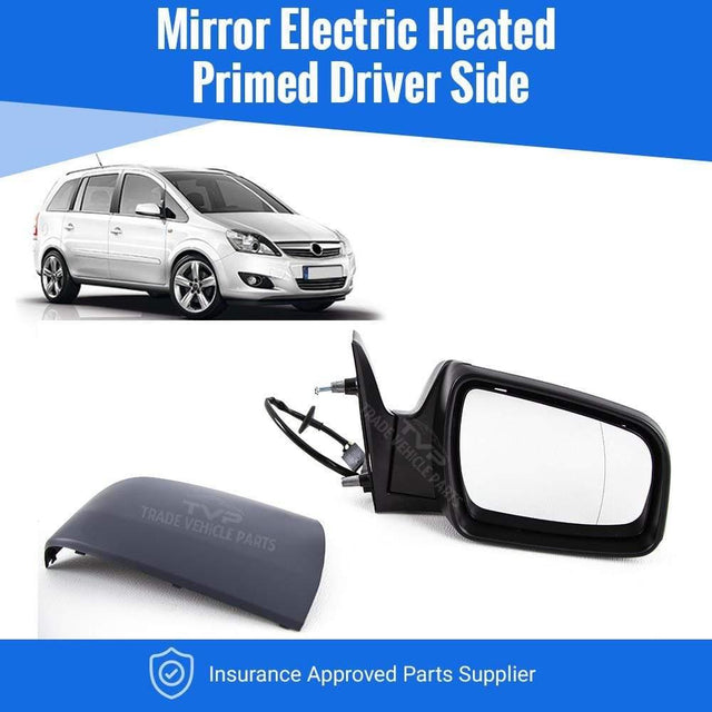 Fits Vauxhall Zafira 2008-2014 Door Wing Mirror Electric Heated Primed Driver Side - image 2