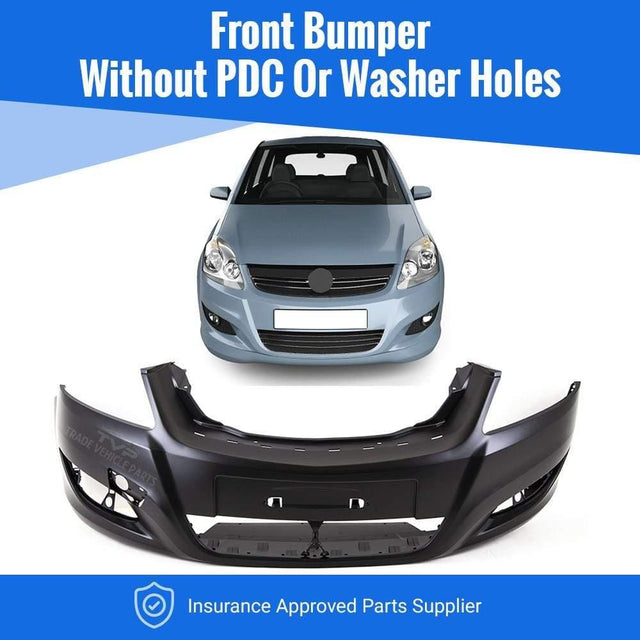 Fits Vauxhall Zafira Mk2 2008-2013 Front Bumper Primed No Pdc Or Washer Holes - image 2