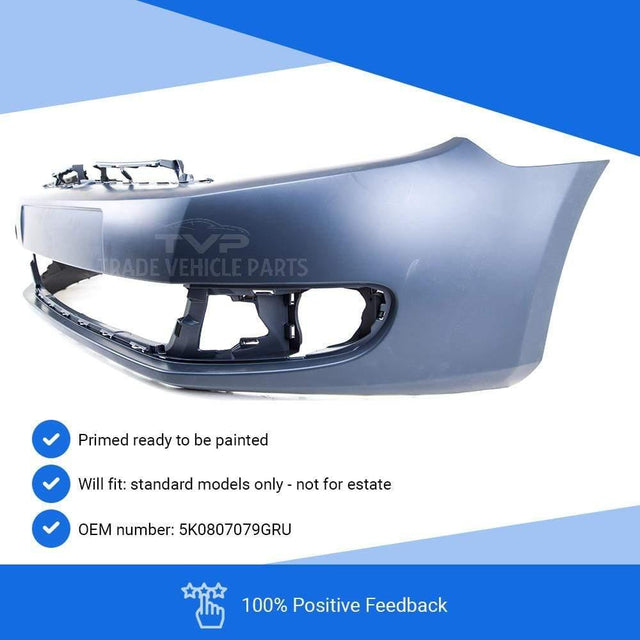 Fits VW Golf Mk6 2009-2012 Front Bumper Primed No Washer Or Pdc Holes (Not For Estate Models) - image 3