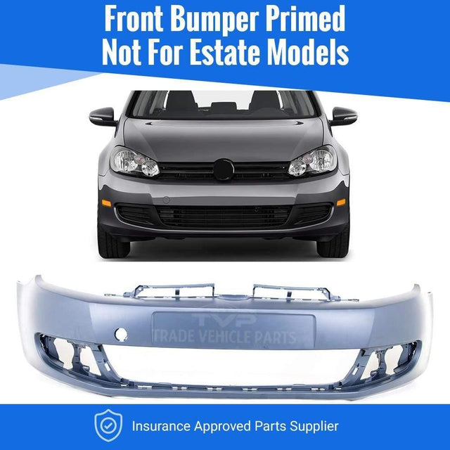 Fits VW Golf Mk6 2009-2012 Front Bumper Primed No Washer Or Pdc Holes (Not For Estate Models) - image 2