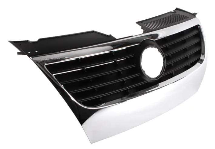 VK1383 VW Passat B6 3C 2005-2010 Main Centre Front Bumper Grille Chrome Frame & Black Trims 150Mm Large Badge