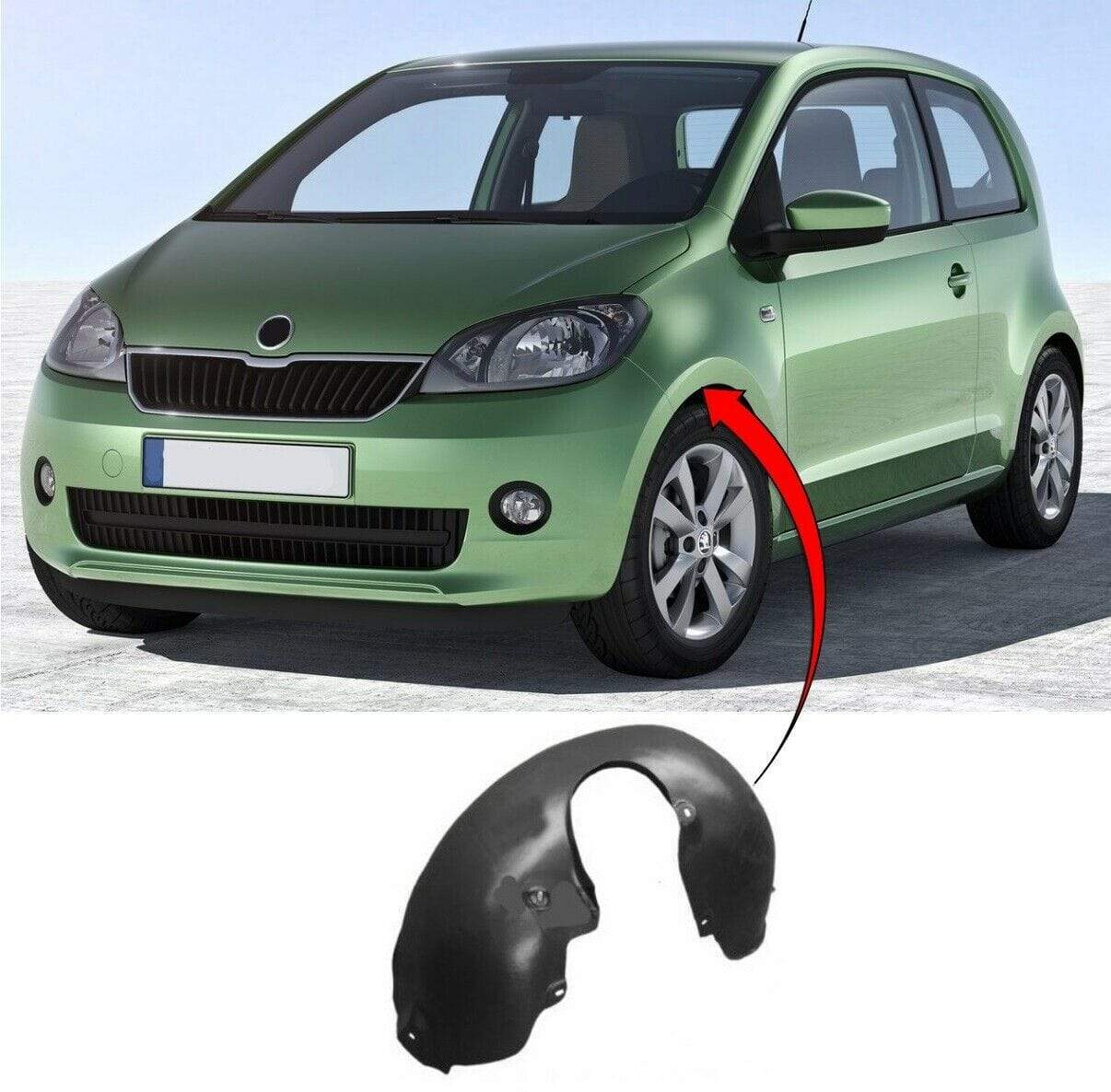 VK1712A Skoda Citigo 2012-2016 Front Wing Splash Guard Arch Liner Passenger Side