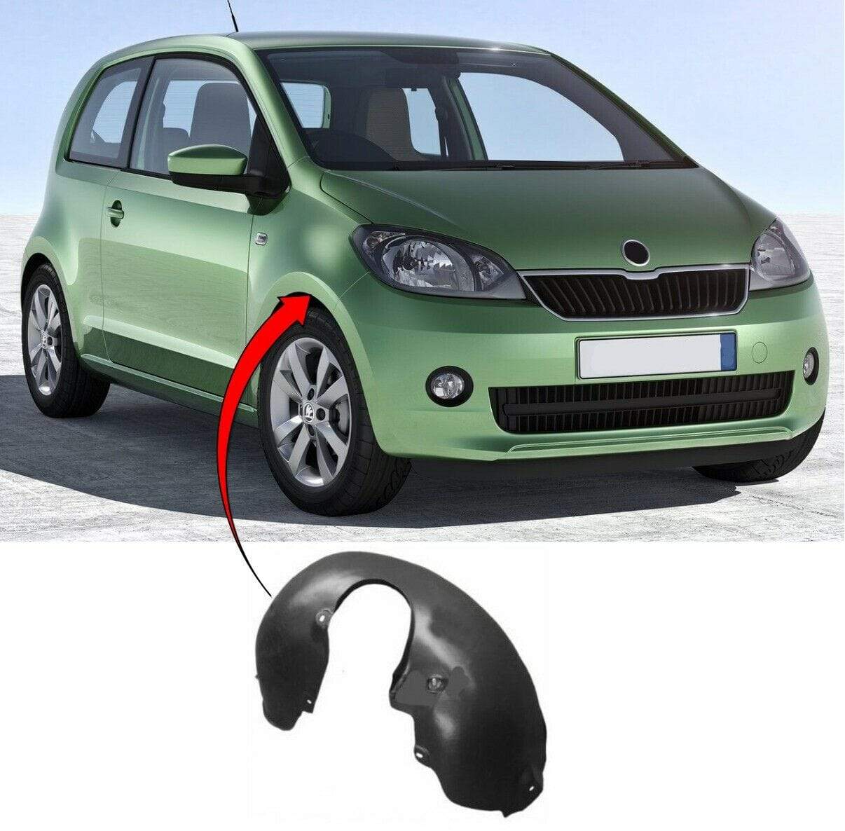 VK1713A Skoda Citigo 2012-2016 Front Wing Splash Guard Arch Liner Driver Side