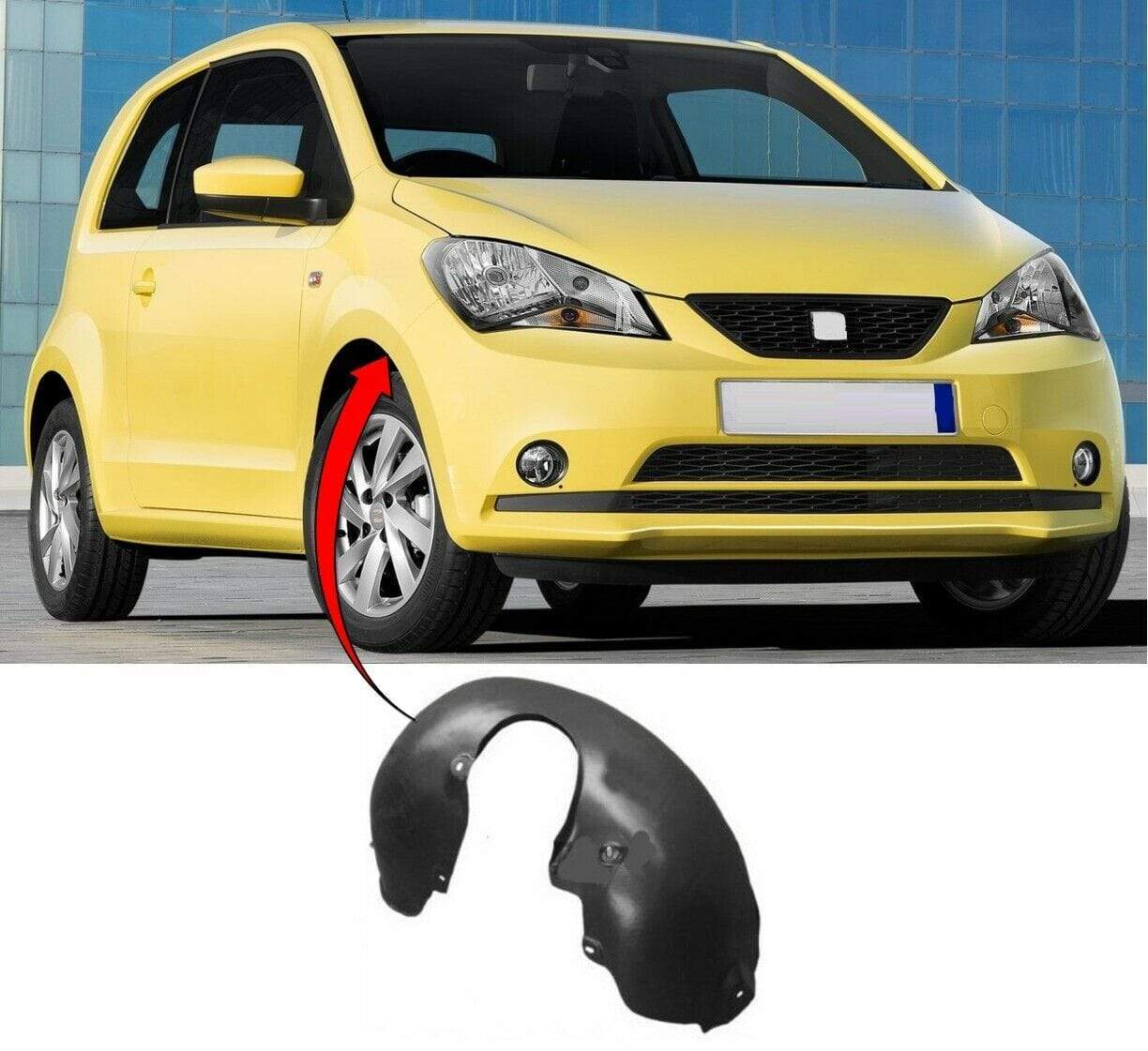 VK1713B Seat Mii 2012-2018 Front Wing Splash Guard Arch Liner Driver Side
