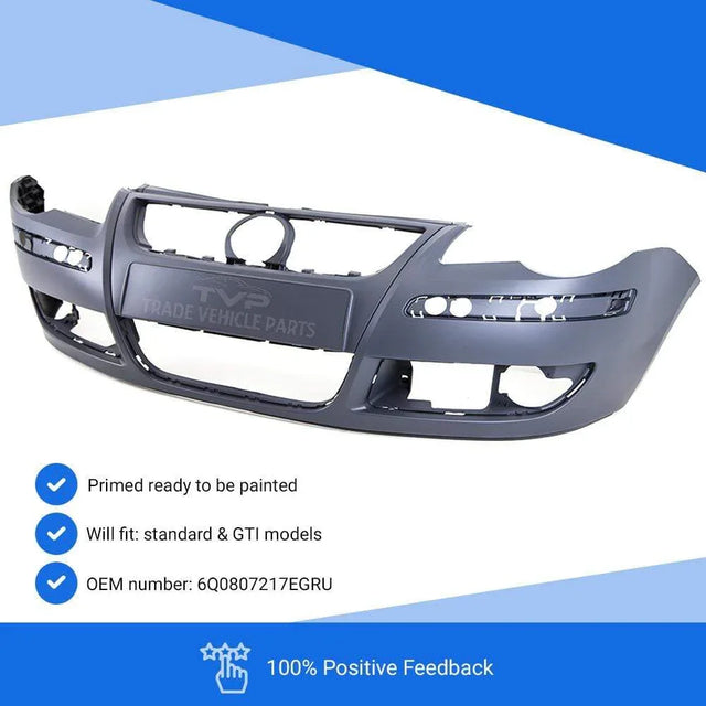 Fits VW Polo 9N 2005-2009 Front Bumper Primed No Pdc Or Washer Holes - image 3