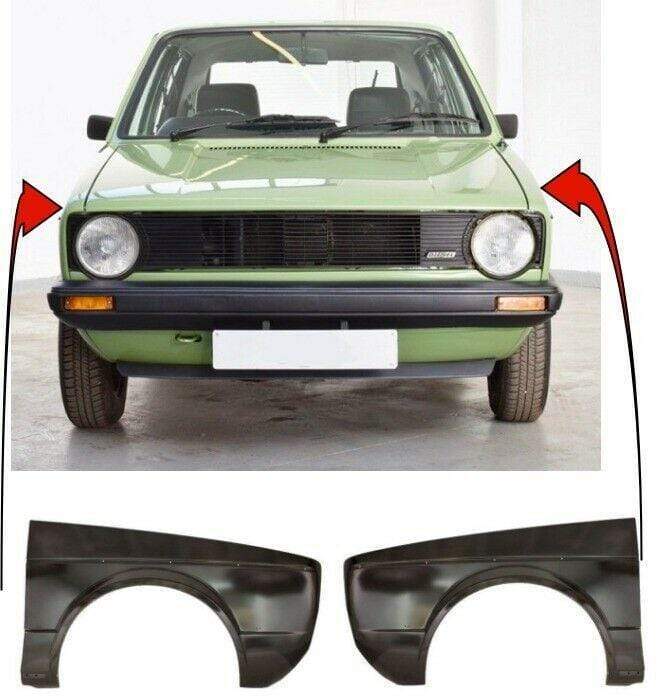 VK2186B VW Golf Mk1 Hatch 3 & 5 Door 1978-1983 Front Wing Primed Pair Left & Right Side