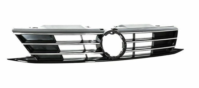 Fits VW Jetta 2014-Front Grille Main Centre Black 6 Chrome Mouldings - image 2