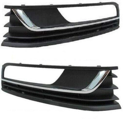 Fits VW Passat B7 2011-2014 Front Bumper Fog Grille W/ Hole Chrome Pair Left & Right - tradevehicleparts.co.uk