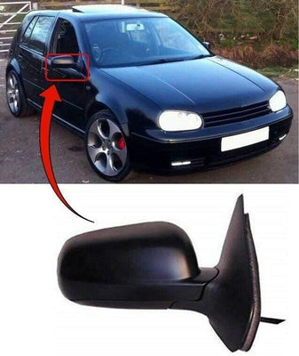 Fits VW Golf Mk4 1998-2003 Door Wing Mirror Heated Electric Black Driver Side - tradevehicleparts.co.uk
