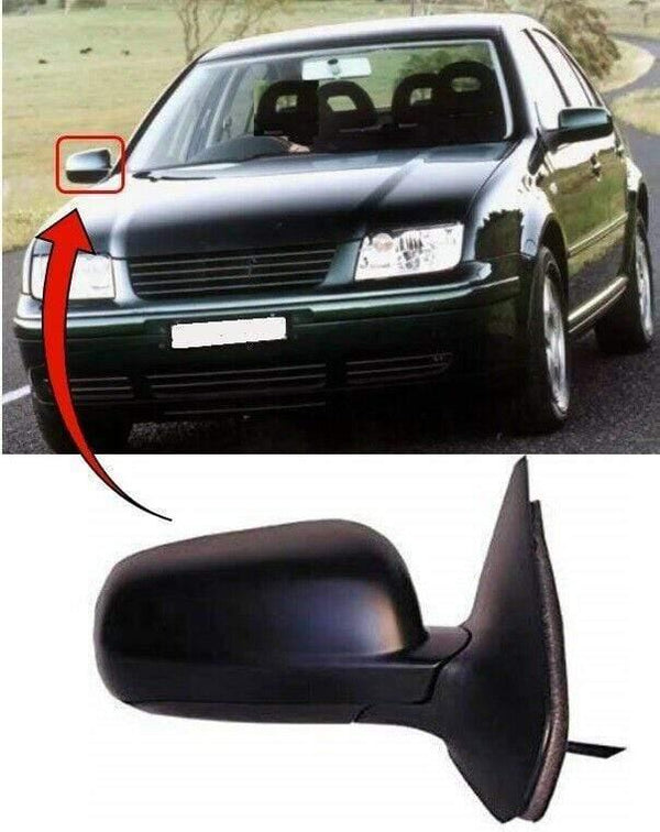 Fits VW Bora 1999-2006 Door Wing Mirror Heated Electric Black Driver Side