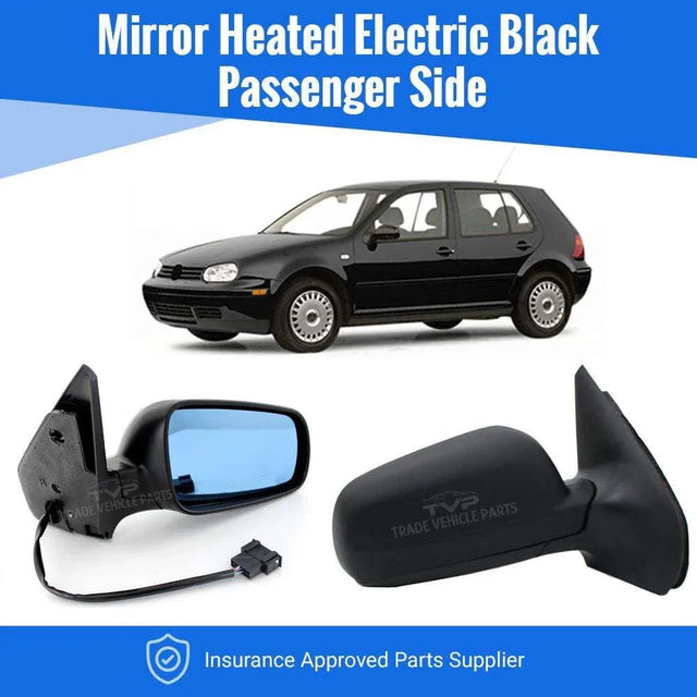 Fits VW Golf Mk4 1998-2003 Door Wing Mirror Heated Electric Black Passenger Side - image 3