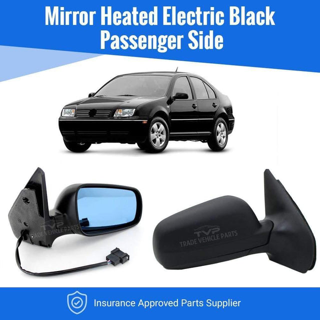 Fits VW Bora 1999-2006 Door Wing Mirror Heated Electric Black Passenger Side - image 2