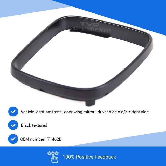 Fits VW Transporter 2004-2009 Door Wing Mirror Cover Frame Black Driver Side - image 3