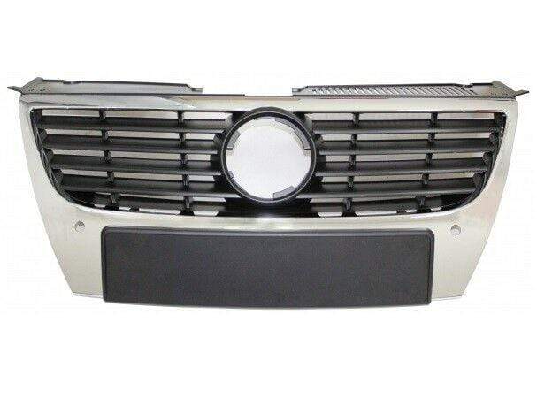 VK4183 VW Passat 2005-2010 Front Main Grille With Pdc Chrome Frame & Black Slats 150Mm Badge