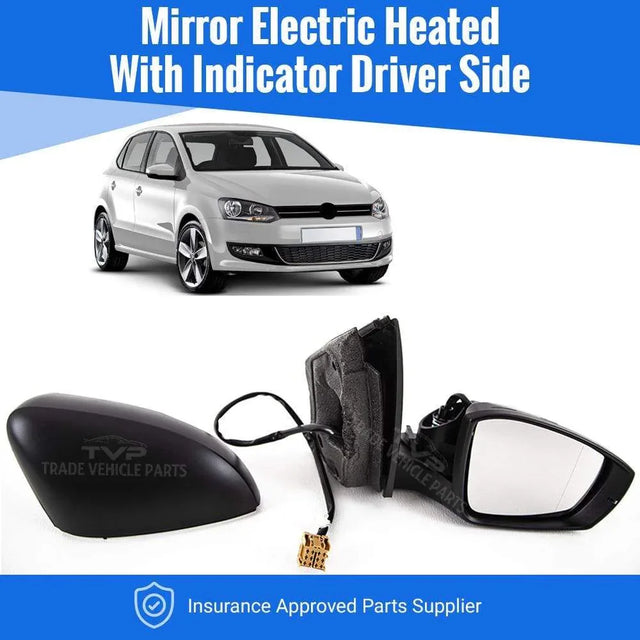 Fits VW Polo 2009-2014 Door Wing Mirror E/H With Indicator Driver Side - image 2