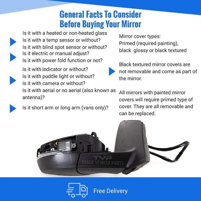 Fits VW Polo 2009-2014 Door Wing Mirror E/H With Indicator Driver Side - image 4