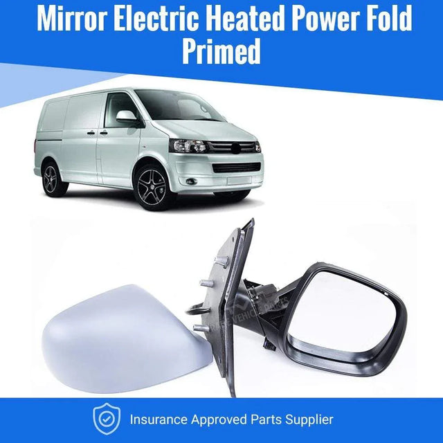 Fits VW Transporter 2010-2015 Door Wing Mirror E/H Power Fold Primed Driver Side - image 2