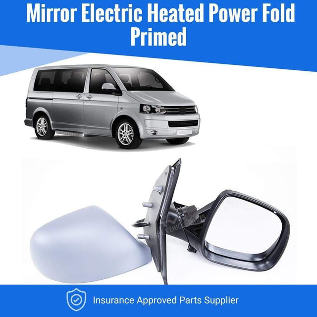 Fits VW Caravelle 2010-2015 Door Wing Mirror E/H Power Fold Primed Driver Side - image 2