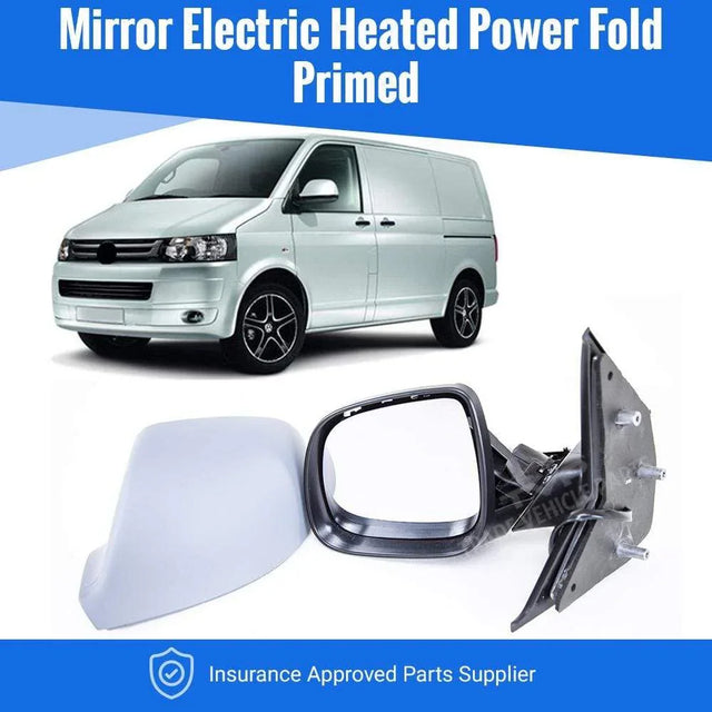 Fits VW Transporter 2010-2015 Door Wing Mirror E/H Power Fold Primed Passenger Side - image 2