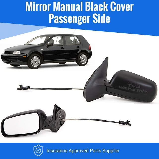 Fits VW Golf Mk4 1998-2003 Door Wing Mirror Manual Black Cover Passenger Side - image 2